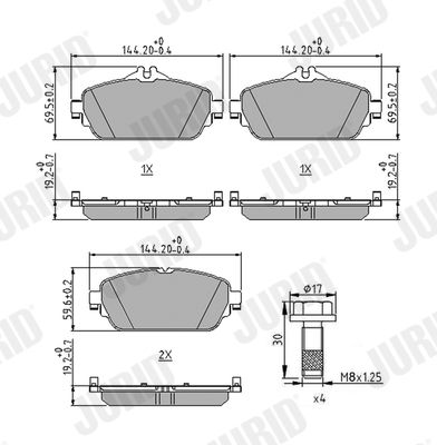 Brake Pad Set, disc brake JURID 573671J