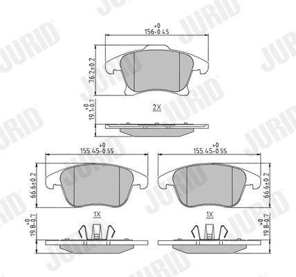 JURID 573674J Brake Pad Set, disc brake