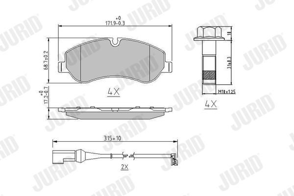 JURID 573690J Brake Pad Set, disc brake