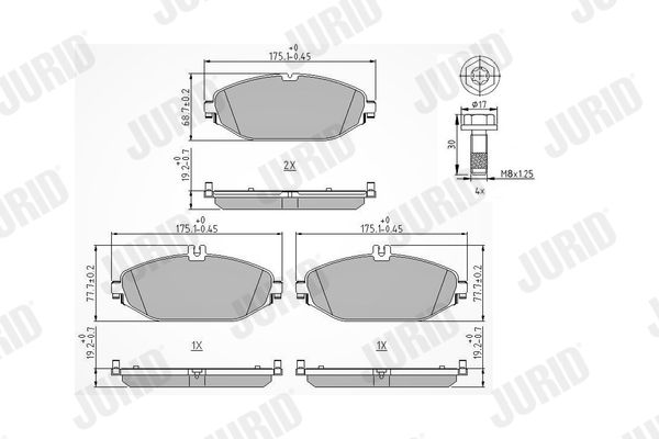 JURID 573692J Brake Pad Set, disc brake
