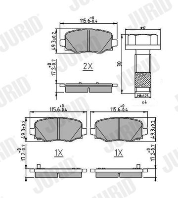 JURID 573693J Brake Pad Set, disc brake