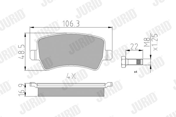 JURID 573748J Brake Pad Set, disc brake
