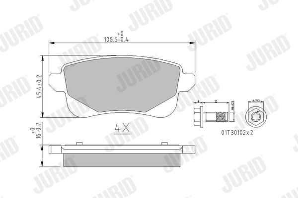 JURID 573785J Brake Pad Set, disc brake
