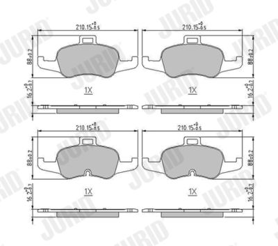 Brake Pad Set, disc brake JURID 573786J