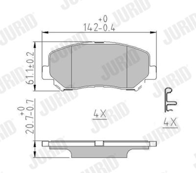 Brake Pad Set, disc brake JURID 573787J