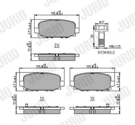 JURID 573824J Brake Pad Set, disc brake