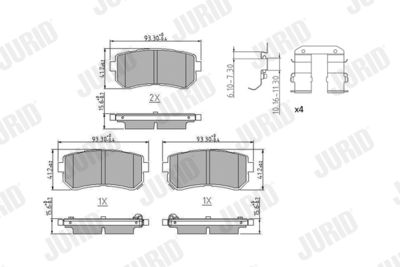 Brake Pad Set, disc brake JURID 573830J