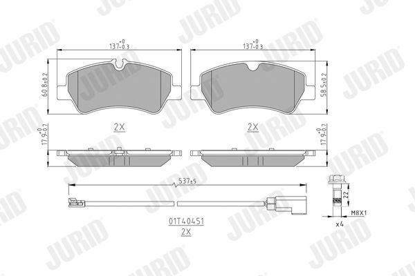 JURID 573835J Brake Pad Set, disc brake