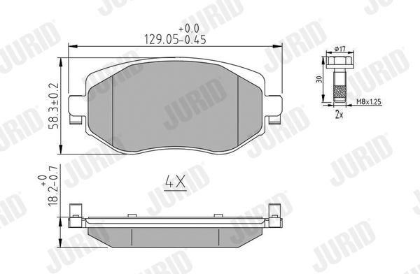 JURID 573842J Brake Pad Set, disc brake