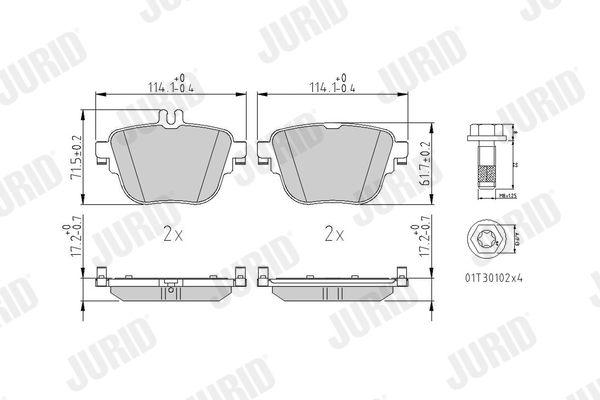 JURID 573845J Brake Pad Set, disc brake