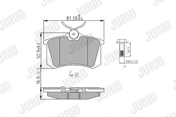 JURID 573847J Brake Pad Set, disc brake