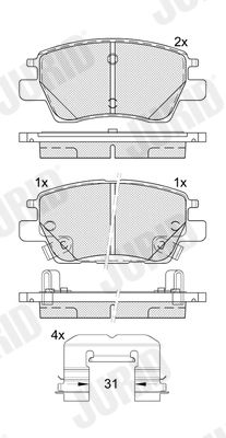 JURID 574140J Brake Pad Set, disc brake