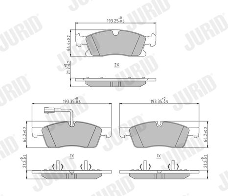 JURID 574161J Brake Pad Set, disc brake