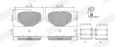 Brake Pad Set, disc brake JURID 574164J