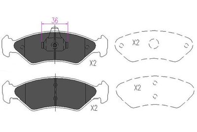 Brake Pad Set, disc brake Kavo Parts KBP-4533
