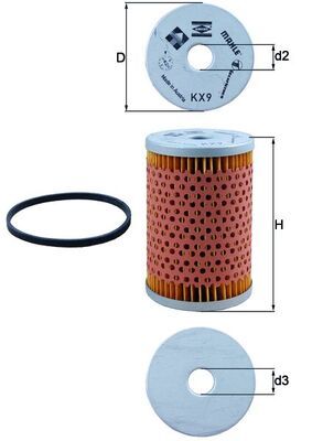 KNECHT KX 9D Fuel Filter