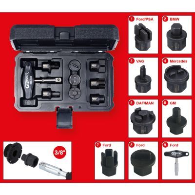 Set of Socket Wrench Inserts, oil drain plug KS TOOLS 150.1040