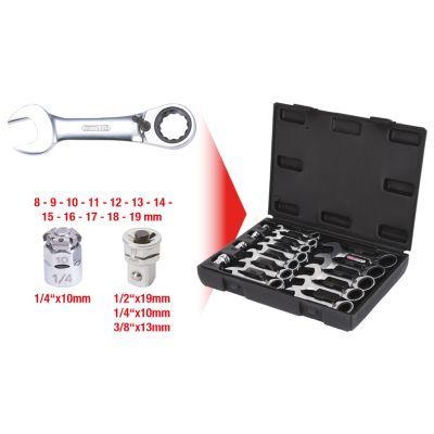 KS TOOLS 503.4653 Ratchet Ring Open-ended Spanner Set