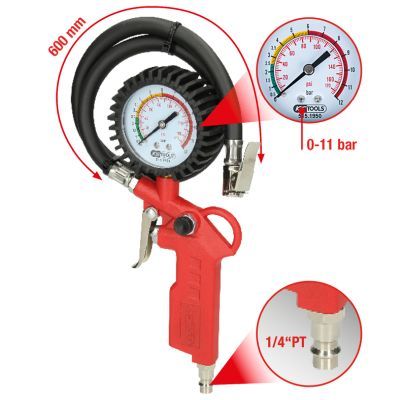 Compressed-air Tyre Pressure Gauge/Inflator KS TOOLS 515.1950