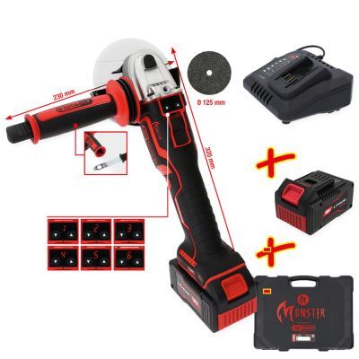 KS TOOLS 515.6200 Angle Grinder (rechargeable battery)