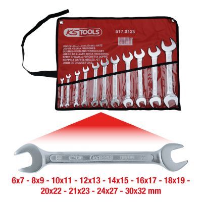 KS TOOLS 517.0123 Open-end Spanner Set