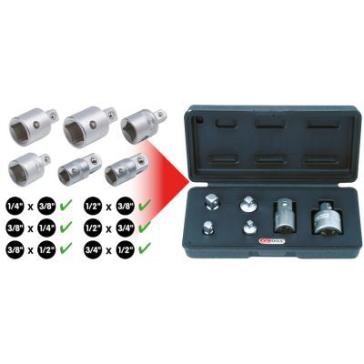 KS TOOLS 911.0106 Increasing/Reducing Adapter Set, ratchet