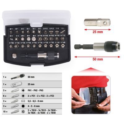 Kit, screwdriver bits KS TOOLS 911.2060