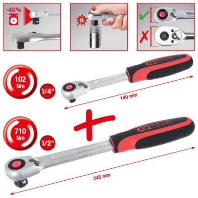 Reversible Ratchet Set KS TOOLS 920.0002
