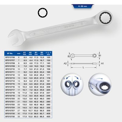Ratchet Ring Spanner KS TOOLS BT013722