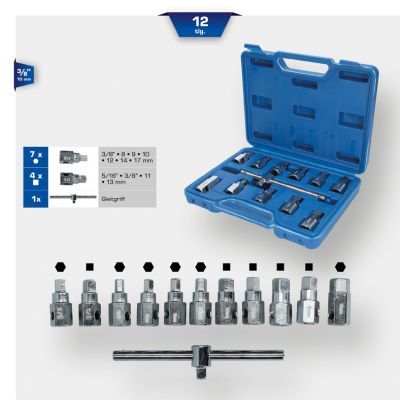 Set of Socket Wrench Inserts, oil drain plug KS TOOLS BT711150
