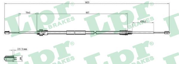 LPR C0002B Cable Pull, parking brake