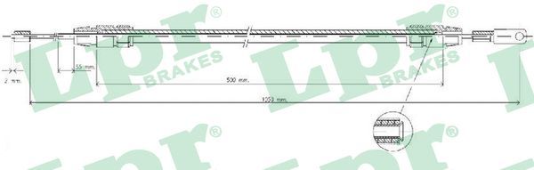 LPR C0012B Cable Pull, parking brake
