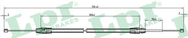 LPR C0013B Cable Pull, parking brake