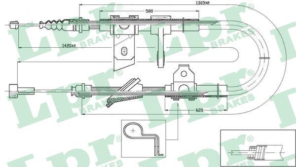 LPR C0021B Cable Pull, parking brake