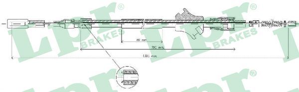 LPR C0030B Cable Pull, parking brake