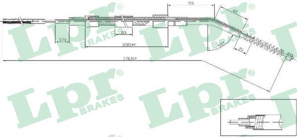 LPR C0068B Cable Pull, parking brake
