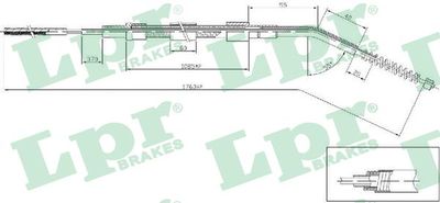 Cable Pull, parking brake LPR C0068B