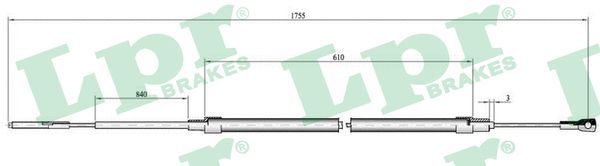 LPR C0073B Cable Pull, parking brake