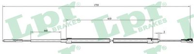Cable Pull, parking brake LPR C0073B