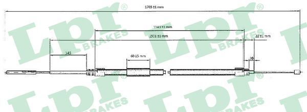 LPR C0077B Cable Pull, parking brake