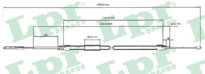 Cable Pull, parking brake LPR C0077B