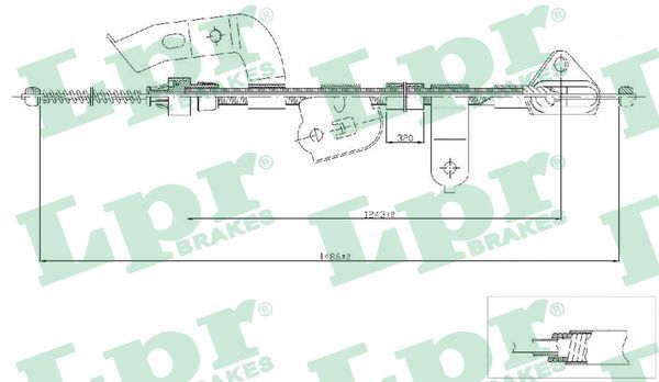 LPR C0132B Cable Pull, parking brake