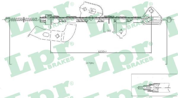 LPR C0133B Cable Pull, parking brake
