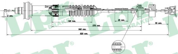LPR C0155C Cable Pull, clutch control