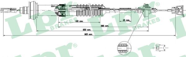 LPR C0156C Cable Pull, clutch control
