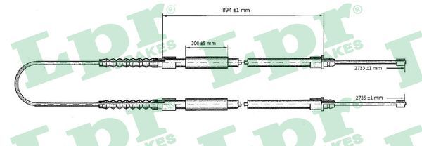 LPR C0174B Cable Pull, parking brake