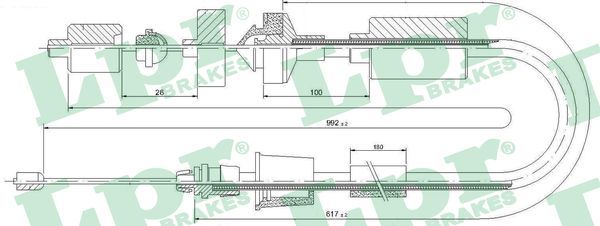LPR C0202C Cable Pull, clutch control