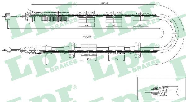 LPR C0206B Cable Pull, parking brake