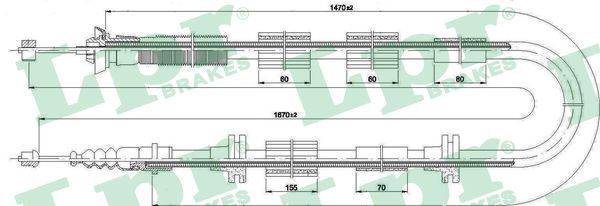 LPR C0223B Cable Pull, parking brake