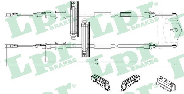 LPR C0224B Cable Pull, parking brake